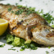 Grilled trout on plate